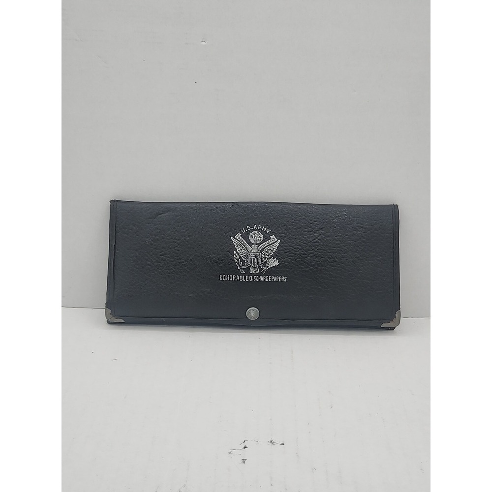 United States Army Honorable Discharge Leather Folder Case Holder 1940's